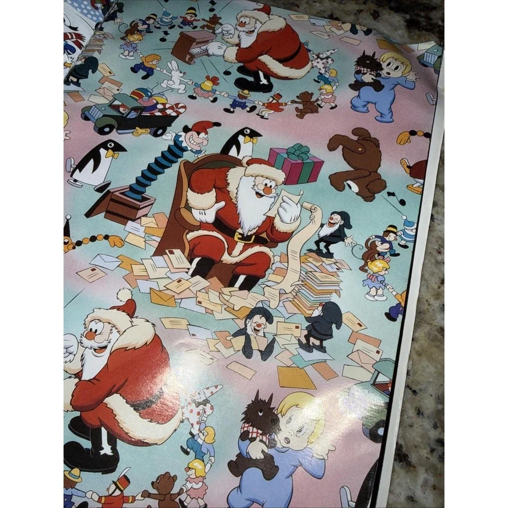 A Disney Christmas‎ Book 6 SectionsLeft Giftwrap  Vtg Wrapping Paper 1992 (5268)